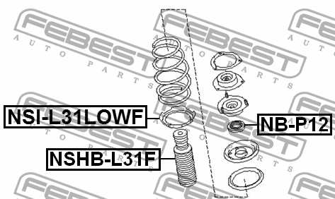 Проставка пружины нижняя подходит для NISSAN TEANA J31 2006.04-2008.02 [EL] <b>FEBEST NSI-J31LOWF</b> - изображение
