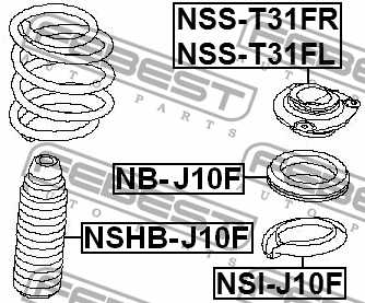 Опора амортизатора левая NISSAN X-TRAIL T31 2007-2013 <b>FEBEST NSS-T31FL</b> - изображение 1