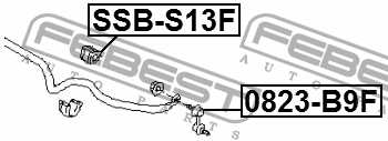 Втулка стабилизатора передняя SUBARU IMPREZA XV G33 2011- <b>FEBEST SSB-S13F</b> - изображение 1