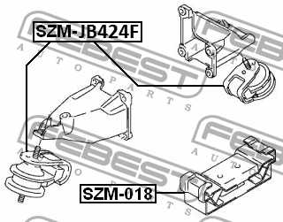 Опора двигателя передняя (гидравл) SUZUKI GRAND VITARA/ESCUDO 2006-2014 <b>FEBEST SZM-JB424F</b> - изображение 1