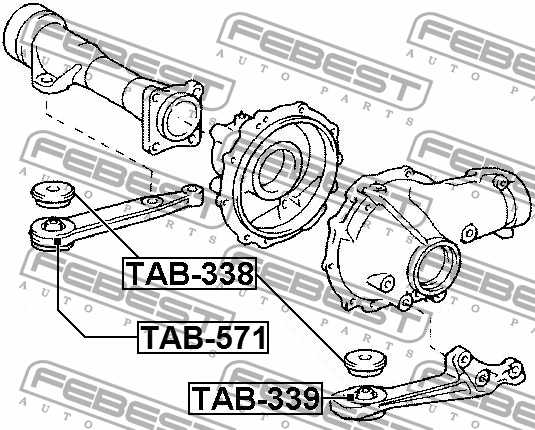 Сайлентблок опоры дифференциала TOYOTA FJ CRUISER GSJ15 2006- <b>FEBEST TAB-571</b> - изображение 2
