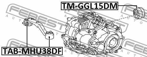 Сайлентблок опоры дифференциала TOYOTA HIGHLANDER 4WD 2007-2013 <b>FEBEST TAB-MHU38DF</b> - изображение 2