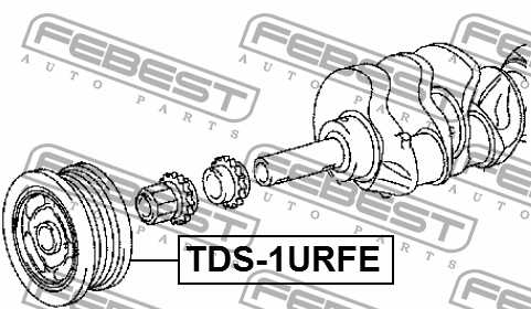 Шкив коленвала TOYOTA LAND CRUISER 200 UZJ200/VDJ200/GRJ200/URJ20# 2007- <b>FEBEST TDS-1URFE</b> - изображение 2