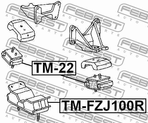 Подушка двигателя задняя FEBEST TM-FZJ100R - изображение 1