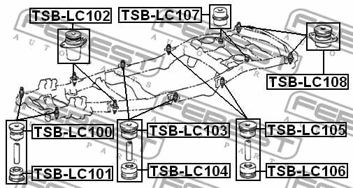 Втулка балки моста FEBEST TSB-LC105 - изображение 3