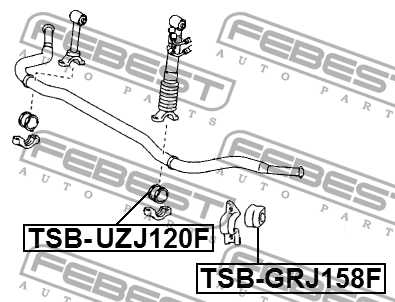 Втулка переднего стабилизатора D50 подходит для LEXUS GX470 UZJ120 2002.11-2009.08 [US] <b>FEBEST TSB-UZJ120F</b> - изображение 1