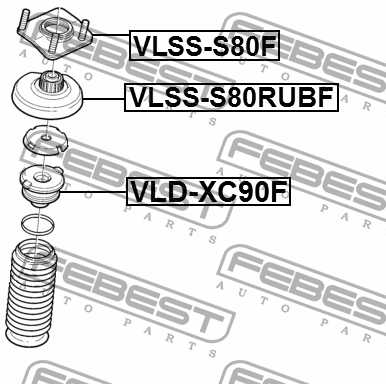 Отбойник переднего амортизатора подходит для VOLVO XC90 2003-2014 <b>FEBEST VLD-XC90F</b> - изображение 1