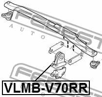 Сайлентблок задн опоры двигателя подходит для VOLVO XC90 2003-2014 <b>FEBEST VLMB-V70RR</b> - изображение 2