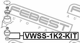 Опора амортизатора с подш SKODA OCTAVIA 1U/1Z <b>FEBEST VWSS-1K2-KIT</b> - изображение 1