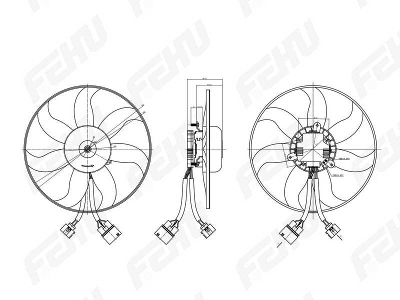 Электровентилятор охлаждения (без кожуха) Skoda Octavia A5 (04-)/VW Golf V (03-) (Brose) <b>FEHU FFC1082</b> - изображение