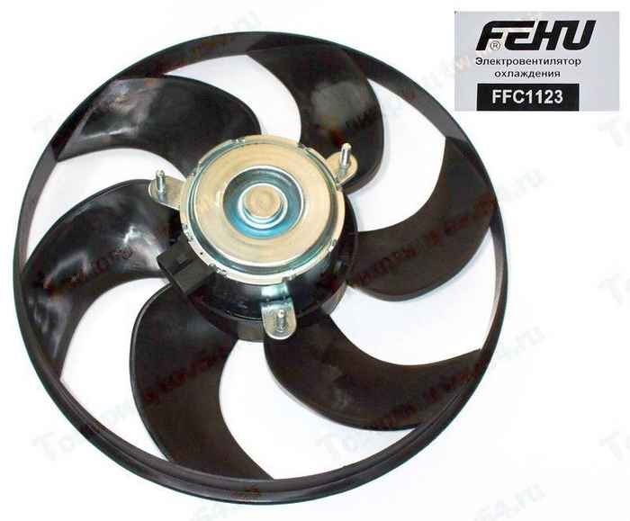 Вентилятор радиатора ДВС ВАЗ 1117-1119 Калина, 2123 Нива Шевроле эл (6 лопастей ) <b>FEHU FFC1123</b> - изображение