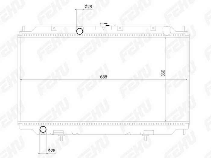 Радиатор охлаждения Nissan Almera N16/Primera P12 (00-) MT <b>FEHU FRC1005</b> - изображение