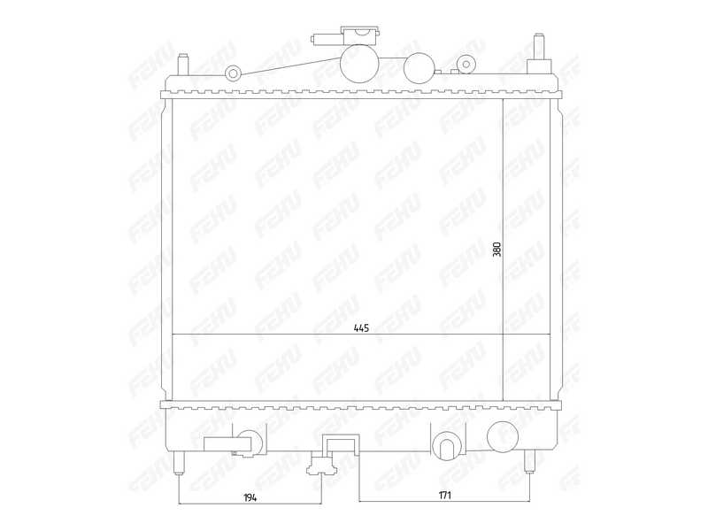 Радиатор охлаждения Nissan Micra (02-)/Note (06-) AT <b>FEHU FRC1047</b> - изображение