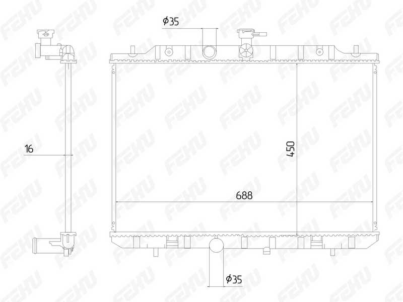 Радиатор охлаждения Nissan X-Trail T31 (07-) M/A <b>FEHU FRC1085</b> - изображение 1
