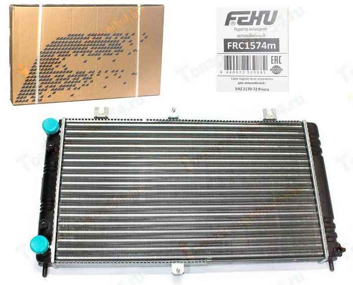 Радиатор охлаждения ВАЗ 2170 Приора под кондиционер Panasonic, алюминиевый <b>FEHU FRC1574m</b> - изображение