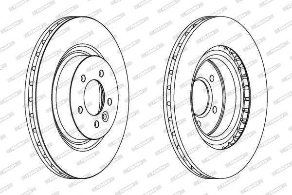 Диск тормозной передний RANGE SPORT (L320), LAND ROVER DISCOVERY IV <b>FERODO DDF1434C-1</b> - изображение 1