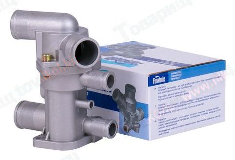 Термостат ВАЗ 2170 Приора, 2110-2115 (2003г-) в сборе с корпусом (6 патрубков) 85°С <b>FINWHALE T170</b> - изображение