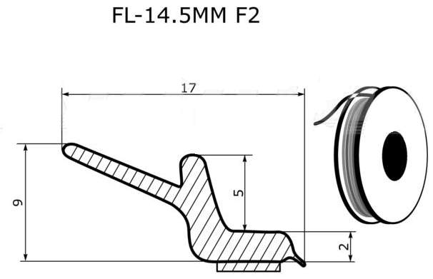 Молдинг универсальный - бухта 30м (цена за 1метр) <b>FLEXLINE FL-14.5MM F2</b> - изображение
