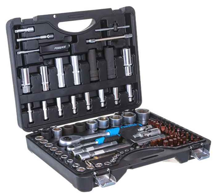Набор инструментов 1/4", 1/2" FORSAGE 4941-5 (4-32 мм, 6 гран., 94 предм.) - изображение 1