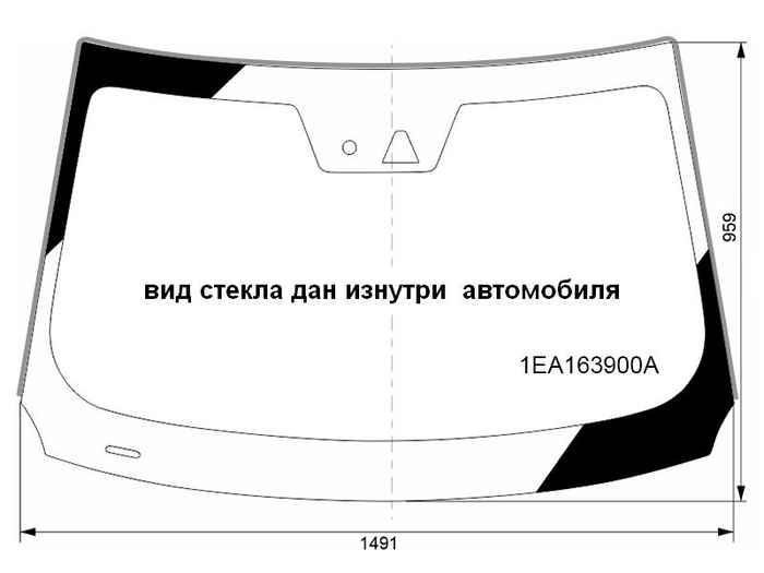 Стекло лобовое LADA X-CROSS 5 23- антенна, камера, место под датчик дождя, молдинг FUYAO 1EA163900A - изображение