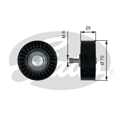 Ролик обводной ремня поликлинового (7803-21768) <b>GATES T36768</b> - изображение 1