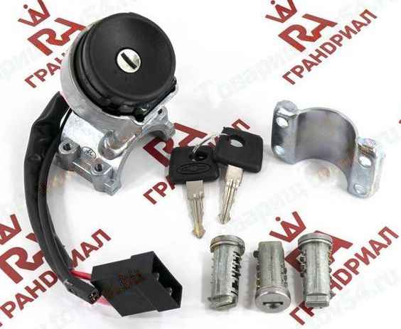 Замок зажигания ВАЗ 2123 Нива Шевроле с личинками замков дверей <b>ГРАНД РИ АЛ 23042</b> - изображение