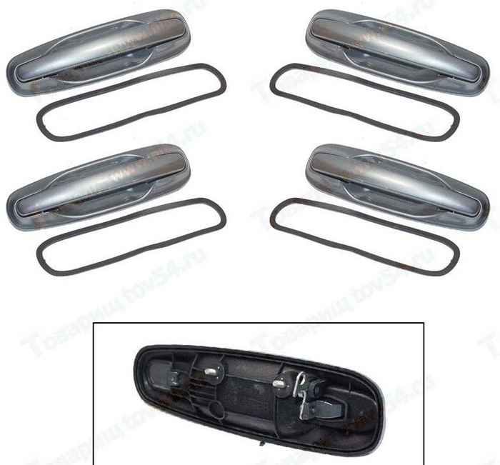 Ручка двери наружная ВАЗ 2110, 2170 Приора ЕВРО комплект 4шт КВАРЦ <b>ГРАНД РИ АЛ 50285</b> - изображение