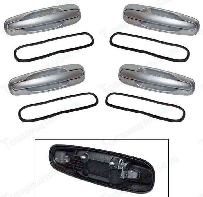 Ручка двери наружная ВАЗ 2110, 2170 Приора ЕВРО комплект 4шт СНЕЖНАЯ КОРОЛЕВА <b>ГРАНД РИ АЛ 50286</b> - изображение