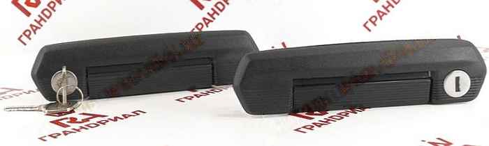 Ручки двери наружные ВАЗ 21214 Urban передние комплект 2шт с личинками черные <b>ГРАНД РИ АЛ 50718</b> - изображение