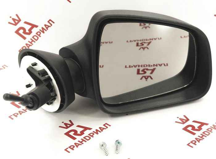 Зеркало заднего вида наружное Renault Logan, LADA LARGUS правое механическое, нейтральный антиблик, трос 8200965092 <b>ГРАНД РИ АЛ GR01104 / 50941</b> - изображение