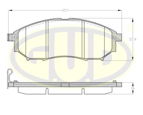К-т колодки пер nis murano 03-/navara 05-/pathfinder 05-/quashqai 07-/ren kaleos 08- <b>G.U.D GBP085214</b> - изображение