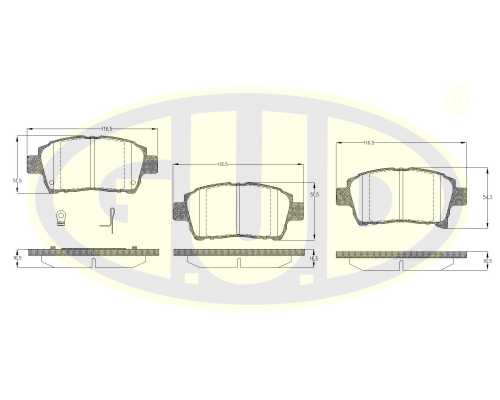 Колодки пер toy corolla/verso/prius 1.4-1.8 wt-i 02- <b>G.U.D GBP097102</b> - изображение Колодки пер toy corolla/verso/prius 1.4-1.8 wt-i 02- <b>G.U.D GBP097102</b> - изображение