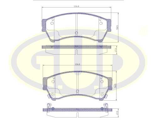 Колодки пер maz 6 1.82.0dt2.2dt2.5i 05- <b>G.U.D GBP119602</b> - изображение Колодки пер maz 6 1.82.0dt2.2dt2.5i 05- <b>G.U.D GBP119602</b> - изображение