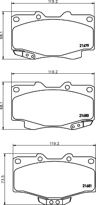 Колодки тормозные NAO <b>HELLA 8DB355027-161</b> - изображение
