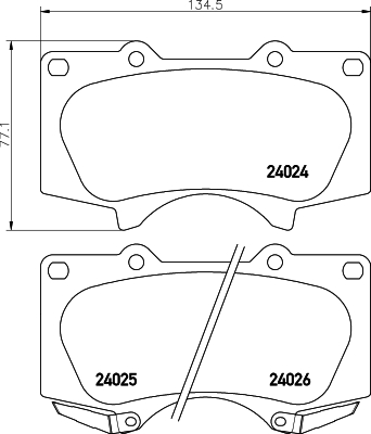 Колодки тормозные NAO <b>HELLA 8DB355028-171</b> - изображение