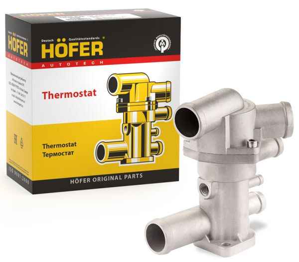 Термостат ВАЗ 2170 Приора, 2110-2115 (2003г) в сборе с корпусом, на 6 патрубков <b>HOFER HF 445 908</b> (21082-1306010-11) - изображение 1