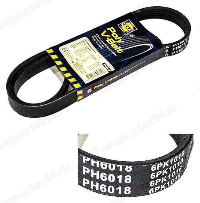 Ремень ВАЗ 1117-1119 Калина c кондиционером <b>HOLA 6PK1018, AC(+)</b> - изображение Ремень ВАЗ 1117-1119 Калина c кондиционером <b>HOLA 6PK1018, AC(+)</b> - изображение