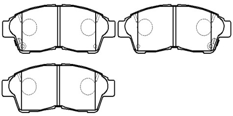 Колодки тормозные дисковые передн TOYOTA: CAMRY 91-01, CARINA E 91-01, COROLLA 92-00, PICNIC 96-01, RAV 4 94-00 <b>HSB HP5001< Колодки тормозные дисковые передн TOYOTA: CAMRY 91-01, CARINA E 91-01, COROLLA 92-00, PICNIC 96-01, RAV 4 94-00 <b>HSB HP5001</b> - изображение