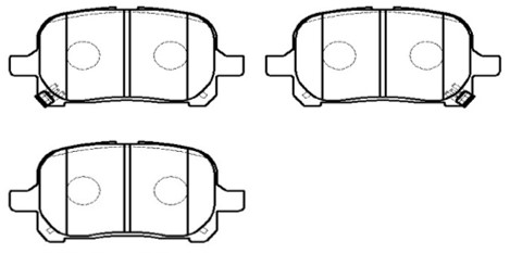 Колодки тормозные дисковые передн LEXUS: ES300 96-02, RX300 99-02  TOYOTA: AVALON 98-05, CAMRY 96-01, PREVIA 00-, SOLARA 99-03 <b>HSB HP5005</b> - изображение