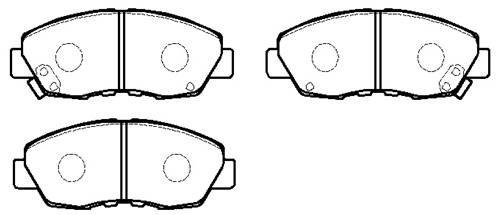 Колодки тормозные дисковые передн HONDA: ACCORD 90-98 _ ACURA: 1.6EL 97-00, 1.7EL 01-05 <b>HSB HP5041</b> - изображение Колодки тормозные дисковые передн HONDA: ACCORD 90-98 _ ACURA: 1.6EL 97-00, 1.7EL 01-05 <b>HSB HP5041</b> - изображение