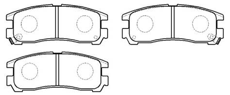 Колодки тормозные дисковые задн HYUNDAI: SANTAMO 99-01 MITSUBISHI: 3000 GT 92-99, ECLIPSE 95-99, GALANT 92-01 <b>HSB HP5051</ Колодки тормозные дисковые задн HYUNDAI: SANTAMO 99-01 MITSUBISHI: 3000 GT 92-99, ECLIPSE 95-99, GALANT 92-01 <b>HSB HP5051</b> - изображение