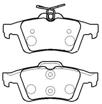 Колодки тормозные дисковые задн FORD: C-MAX 07-, FOCUS C-MAX 03-07, FOCUS II 04-, FOCUS II Turnier 04-, FOCUS II кабрио 06-, FOCUS II седан 05-, TOURNEO CONNECT 02-, TRANSIT CON <b>HSB HP8225</b> - изображение