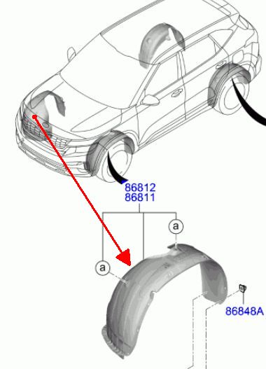 Подкрылок <b>HYUNDAI/KIA 86812-Q5000</b> - изображение