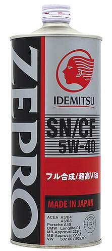 Масло моторное синтетическое 1л 5w40 SN/CF Idemitsu Zepro Euro Spec SN/CF 1849-001 - изображение
