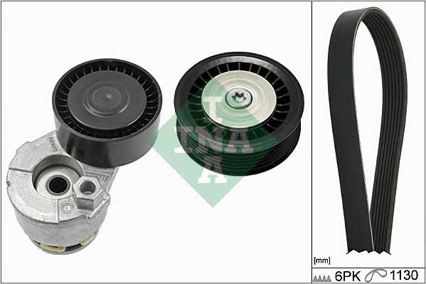Комплект приводного ремня RENAULT MEGANE II 1.5dCi -AC <b>INA 529016510</b> - изображение