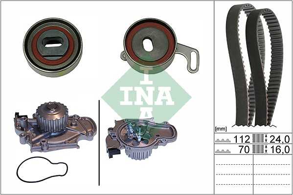 Комплект грм с насосом HONDA ACCORD VI 1.8-2.3 <b>INA 530051430</b> - изображение