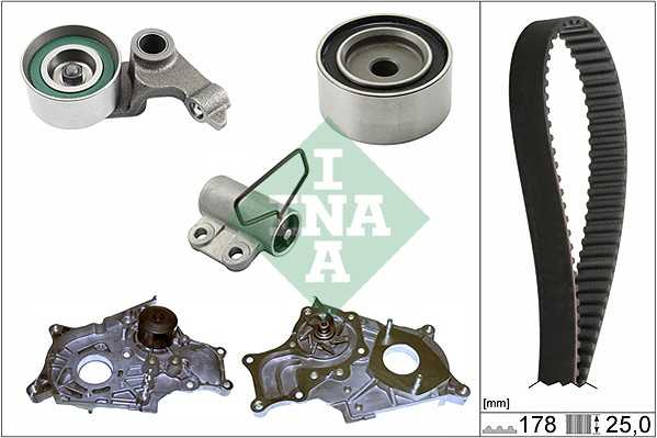 Комплект грм с насосом TOYOTA AVENSIS (T25) 2.0D-4D <b>INA 530054331</b> - изображение