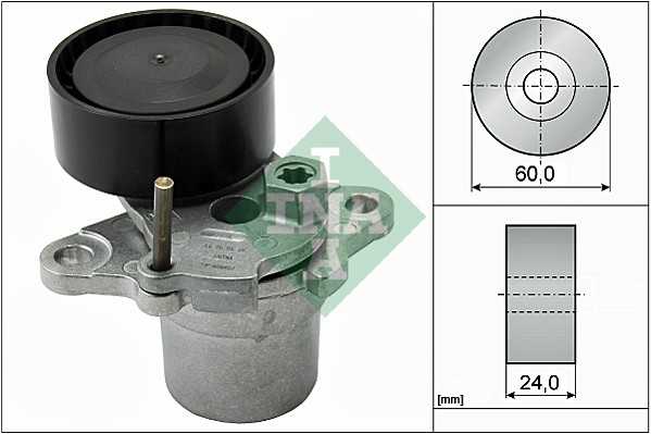 Натяжитель ремня VW PASSAT (3G) 1.8/2.0TSI (3C-F-200 001- ) <b>INA 534051010</b> - изображение