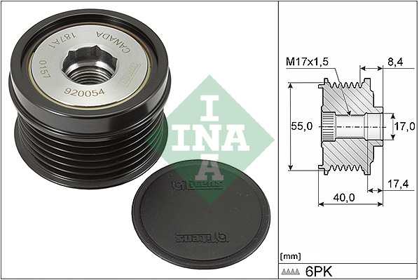 Шкив генератора SUBARU LEGASY V 2.0i <b>INA 535031610</b> - изображение