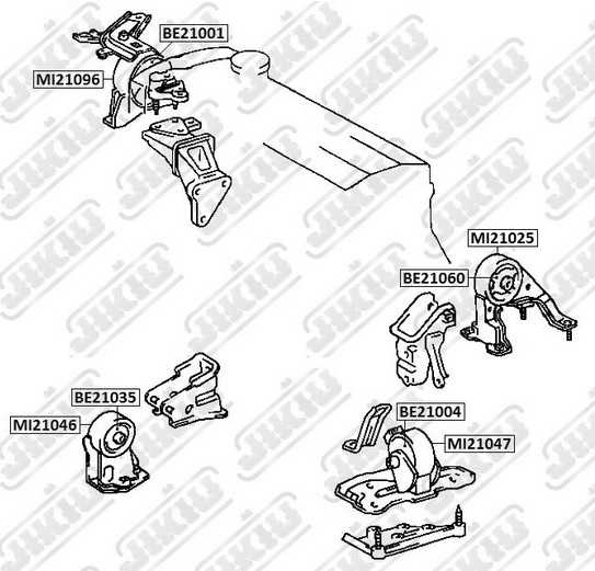Катридж опоры двигателя TOYOTA AVENSIS T22, CALDINA 92-02 <b>JIKIU BE21001</b> - изображение 1